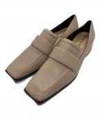 FABIO RUSCONIファビオルスコーニ）の古着「スクエアトゥローファー」｜ベージュ