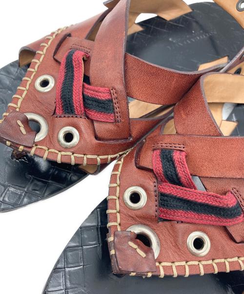 BOTTEGA VENETA（ボッテガベネタ）BOTTEGA VENETA (ボッテガベネタ) トングサンダル ブラック×ブラウン サイズ:SIZE 37の古着・服飾アイテム