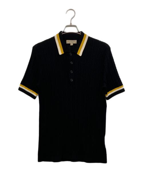 BURBERRY LONDON（バーバリーロンドン）BURBERRY LONDON (バーバリーロンドン) ニットポロシャツ ブラック サイズ:Sの古着・服飾アイテム