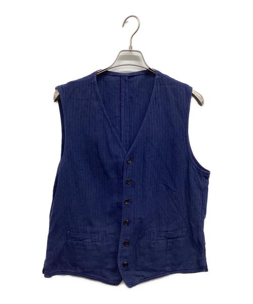 LARDINI（ラルディーニ）LARDINI (ラルディーニ) コットンリネンベスト ネイビー サイズ:52の古着・服飾アイテム