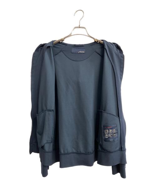 LARDINI（ラルディーニ）LARDINI (ラルディーニ) メッシュ切替ジップパーカー ネイビー サイズ:Lの古着・服飾アイテム