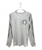CHROME HEARTSクロムハーツ）の古着「アームフローラルクロス サーマルカットソー」｜グレー