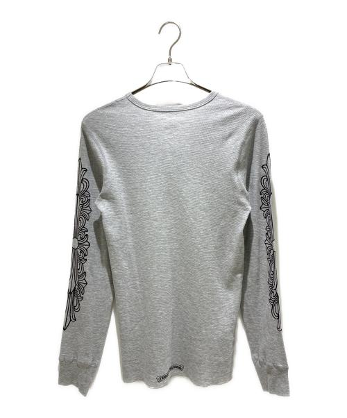 CHROME HEARTS（クロムハーツ）CHROME HEARTS (クロムハーツ) アームフローラルクロス サーマルカットソー グレー サイズ:Mの古着・服飾アイテム