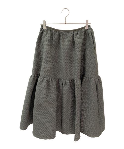 Bluelea（ブルレア）Bluelea (ブルレア) ジャガードスカート グリーン サイズ:40の古着・服飾アイテム