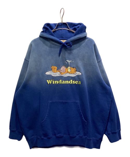 WIND AND SEA（ウィンダンシー）WIND AND SEA (ウィンダンシー) GARFIELD (ガーフィールド) 刺繍入りパーカー ブルー サイズ:XLの古着・服飾アイテム
