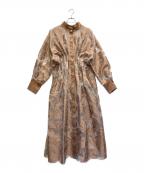 Ameri VINTAGEアメリヴィンテージ）の古着「UND SHEER JACQUARD TUCK DRESS」｜ブラウン