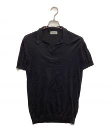 JOHN SMEDLEY（ジョンスメドレー）の古着「シーアイランドコットンスキッパーポロ」｜ブラック