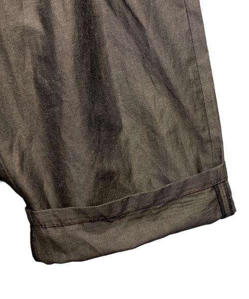 homspun（ホームスパン）homspun (ホームスパン) wool linen ワイドギャザーパンツ ブラウン サイズ:Mの古着・服飾アイテム