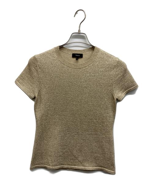 theory（セオリー）theory (セオリー) METALLIC CUPRO SLIM CREW ゴールド サイズ:Sの古着・服飾アイテム