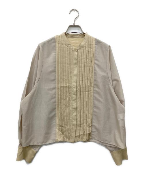 RIM.ARK（リムアーク）RIM.ARK (リムアーク) Sheer sleeve pintuck SH ベージュ サイズ:38の古着・服飾アイテム