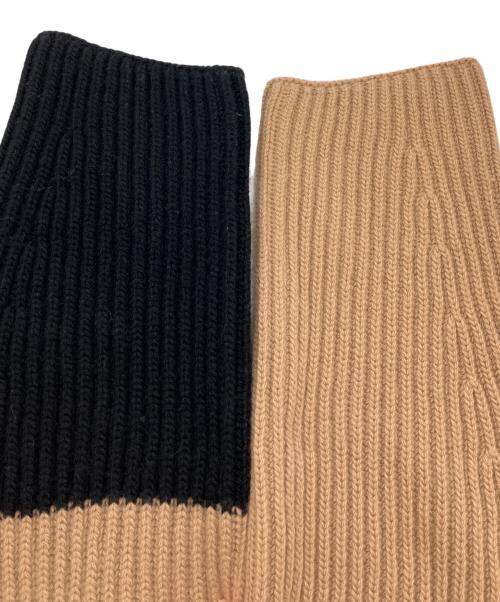 Ferragamo（フェラガモ）Ferragamo (フェラガモ) カラーブロック クロップド ニットパーカー ブラウン サイズ:Sの古着・服飾アイテム