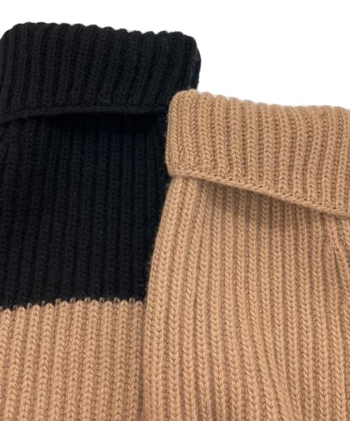 Ferragamo（フェラガモ）Ferragamo (フェラガモ) カラーブロック クロップド ニットパーカー ブラウン サイズ:Sの古着・服飾アイテム