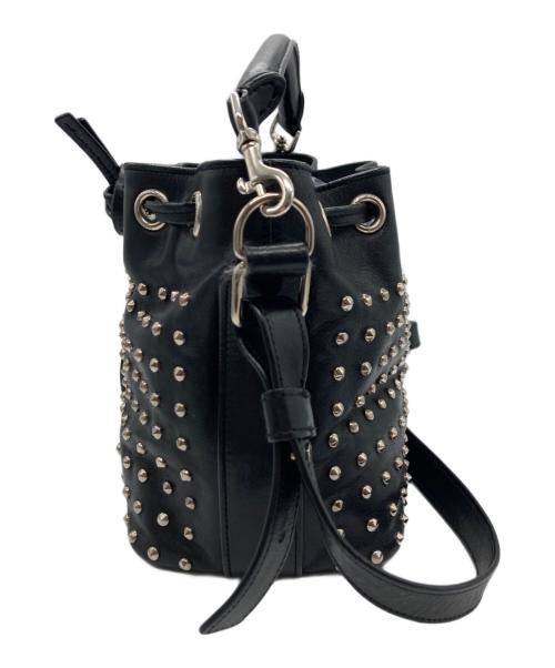 Saint Laurent Paris（サンローランパリ）Saint Laurent Paris (サンローランパリ) スタッズ巾着バッグ ブラックの古着・服飾アイテム