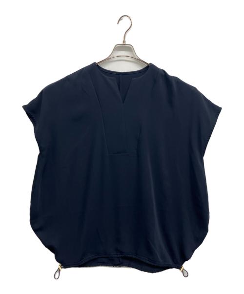 O wau no（O WAU NO）O wau no (O WAU NO) 半袖バルーンブラウス ネイビー サイズ:Mの古着・服飾アイテム