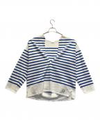 ORCIVAL×biotopeオーシバル×ビオトープ）の古着「basque shirt skipper」｜ホワイト×ブルー