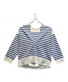 ORCIVAL×biotope（オーシバル×ビオトープ）の古着「basque shirt skipper」｜ホワイト×ブルー