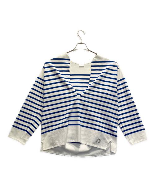 ORCIVAL（オーシバル）ORCIVAL (オーシバル) biotope (ビオトープ) basque shirt skipper ホワイト×ブルー サイズ:2の古着・服飾アイテム