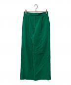 BALLSEYボールジィ）の古着「リネンレーヨンストレッチ タックストレートパンツ」｜グリーン