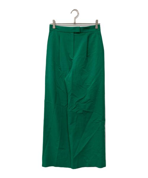 BALLSEY（ボールジィ）BALLSEY (ボールジィ) リネンレーヨンストレッチ タックストレートパンツ グリーン サイズ:38 未使用品の古着・服飾アイテム