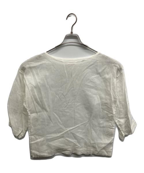 45R（フォーティファイブ・アール）45R (フォーティファイブ・アール) いろいろ素材の馬比古ブラウス ホワイトの古着・服飾アイテム