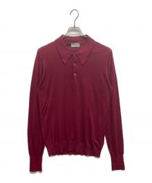 JOHN SMEDLEY（ジョンスメドレー）の古着「シーアイランドコットン ニットポロ」｜ワインレッド