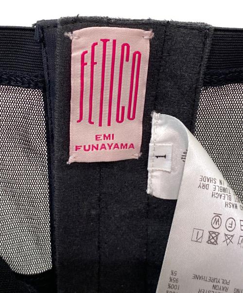FETICO（フェティコ）FETICO (フェティコ) SATIN ＆ MESH COMBINED CAMI TOP ブラック サイズ:1の古着・服飾アイテム
