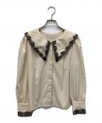 HER LIP TOハーリップトゥ）の古着「Lace Trimmed Ribbon Collar Blouse」｜ベージュ