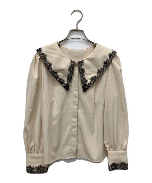 HER LIP TO（ハーリップトゥ）Her lip to (ハーリップトゥ) Lace Trimmed Ribbon Collar Blouse ベージュ サイズ:Mの古着・服飾アイテム