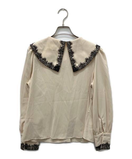 HER LIP TO（ハーリップトゥ）Her lip to (ハーリップトゥ) Lace Trimmed Ribbon Collar Blouse ベージュ サイズ:Mの古着・服飾アイテム