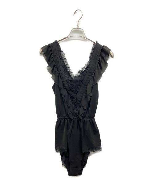 HER LIP TO（ハーリップトゥ）HER LIP TO (ハーリップトゥ) Maison Lace-Trimmed Playsuit ブラック サイズ:M 未使用品の古着・服飾アイテム