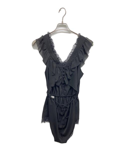 HER LIP TO（ハーリップトゥ）HER LIP TO (ハーリップトゥ) Maison Lace-Trimmed Playsuit ブラック サイズ:M 未使用品の古着・服飾アイテム
