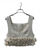 J1U by LA BELLE ETUDEジユウバイラベルエチュード）の古着「ニッティングパターンボリュームフリルニットビスチェ」｜ベージュ