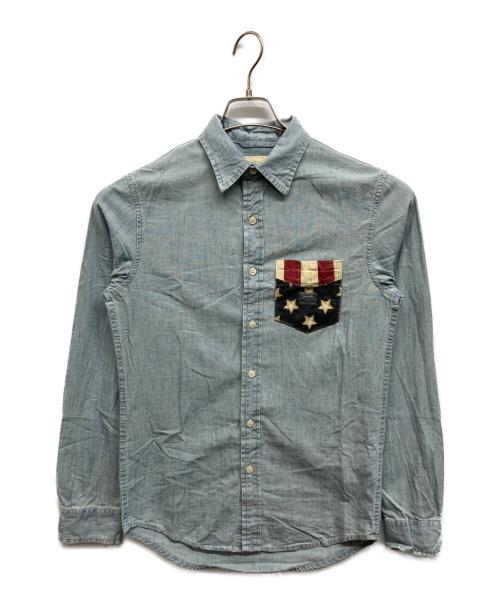 Denim & Supply Ralph Lauren（デニム＆サプライ ラルフローレン）DENIM & SUPPLY RALPH LAUREN (デニム＆サプライ ラルフローレン) シャンブレーシャツ ブルー サイズ:XSの古着・服飾アイテム