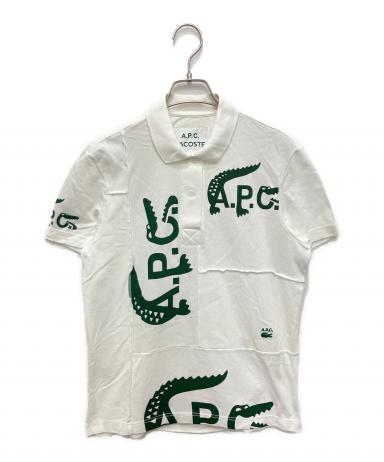 A.P.C. × LACOSTE ポロシャツ ホワイト Mサイズ F72813 中古・古着通販】LACOSTE (ラコステ) A.P.C. (アーペーセー) パッチ