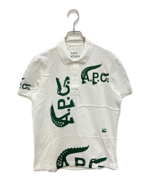 LACOSTE（ラコステ）LACOSTE (ラコステ) A.P.C. (アーペーセー) パッチワークポロシャツ ホワイト サイズ:Sの古着・服飾アイテム