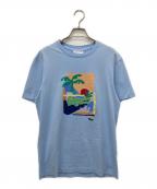 LACOSTEラコステ）の古着「プリントTシャツ」｜ブルー