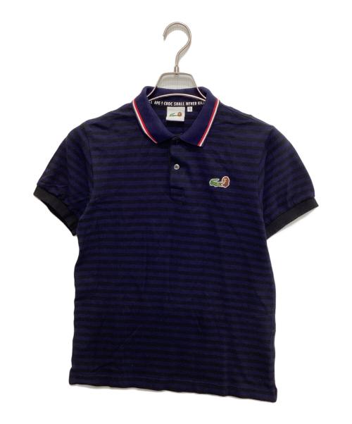 A BATHING APE（ア ベイシング エイプ）A BATHING APE (ア ベイシング エイプ) LACOSTE (ラコステ) コラボポロシャツ ネイビー サイズ:2の古着・服飾アイテム