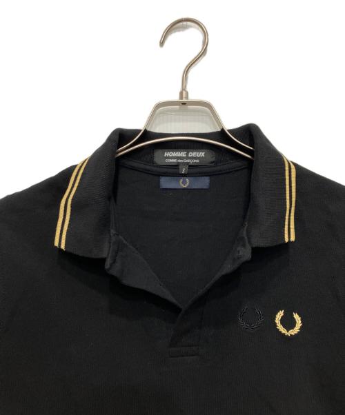 COMME des GARCONS HOMME DEUX（コムデギャルソン オム ドゥ）COMME des GARCONS HOMME DEUX (コムデギャルソン オム ドゥ) FRED PERRY (フレッドペリー) ポロシャツ ブラック サイズ:Sの古着・服飾アイテム