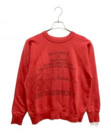 WAREHOUSE×PEANUTS（ウエアハウス×ピーナッツ）の古着「ラグランスウェット」｜レッド