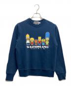A BATHING APE×The Simpsonsア ベイシング エイプ×ザ シンプソンズ）の古着「クルーネックスウェット」｜ネイビー