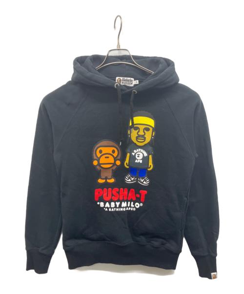 A BATHING APE（ア ベイシング エイプ）A BATHING APE (ア ベイシング エイプ) PUSHA-T プルオーバーパーカー ブラック サイズ:Mの古着・服飾アイテム