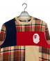 中古・古着 A BATHING APE (アベイシングエイプ) BAPE CHECK APE HEAD CREWNECK ベージュ サイズ:m：8000円