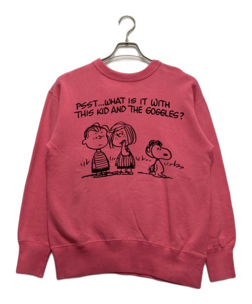 WAREHOUSE（ウエアハウス）WAREHOUSE (ウエアハウス) PEANUTS (ピーナッツ) クルーネックスウェット ピンク サイズ:Mの古着・服飾アイテム