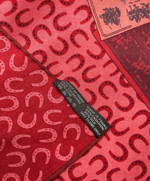 HERMES（エルメス）HERMES (エルメス) カレジェアン/A Cheval sur mon Carre/カレの馬に乗って レッド サイズ:140の古着・服飾アイテム