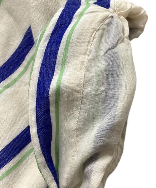 ne quittez pas（ヌキテパ）ne quittez pas (ヌキテパ) Cotton Voile Stripe Waist Gather Dress ベージュ サイズ:Mの古着・服飾アイテム