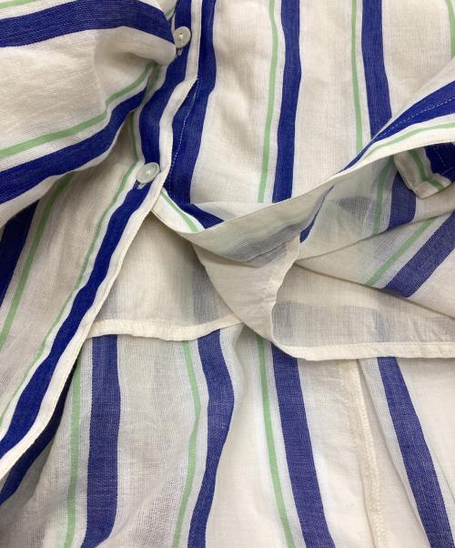 ne quittez pas（ヌキテパ）ne quittez pas (ヌキテパ) Cotton Voile Stripe Waist Gather Dress ベージュ サイズ:Mの古着・服飾アイテム