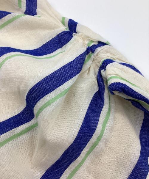 ne quittez pas（ヌキテパ）ne quittez pas (ヌキテパ) Cotton Voile Stripe Waist Gather Dress ベージュ サイズ:Mの古着・服飾アイテム