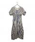 ne quittez pas（ヌキテパ）の古着「Cotton Voile Stripe Waist Gather Dress」｜ベージュ