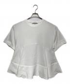 ENFOLDエンフォルド）の古着「FLARE DOCKING T-SHIRT」｜ホワイト