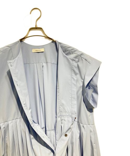 ADORE（アドーア）ADORE (アドーア) ウェットテクスチャータフタワンピース ライトブルー サイズ:38の古着・服飾アイテム